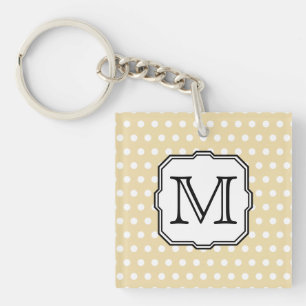 Llavero Tu carta. Personalizado Monograma. Punto Beige Pol