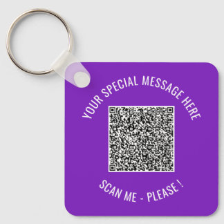 Llavero Tu código QR y cadena de llaves con texto personal