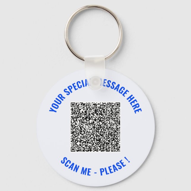 Llavero Tu divertido código QR de texto personalizado llav (Anverso)