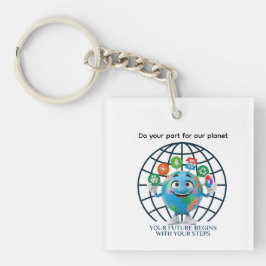 Llavero Tu Futuro Tus Pasos Día de la Tierra Sostenibilida