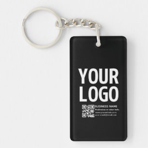 Llavero Tu logotipo con código QR editable y texto
