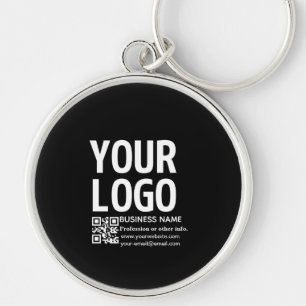 Llavero Tu logotipo con código QR editable y texto