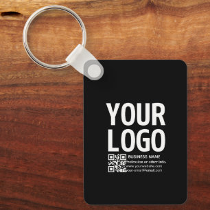 Llavero Tu logotipo con código QR editable y texto