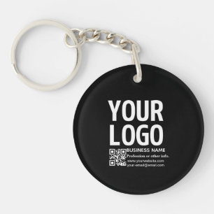 Llavero Tu logotipo con código QR editable y texto