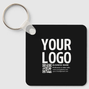 Llavero Tu logotipo con código QR editable y texto