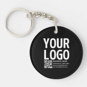 Llavero Tu logotipo con código QR editable y texto