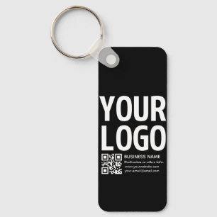 Llavero Tu logotipo con código QR editable y texto
