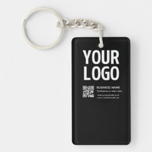 Llavero Tu logotipo con código QR editable y texto