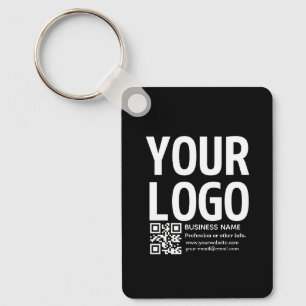 Llavero Tu logotipo con código QR editable y texto