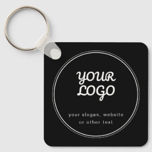 Llavero Tu logotipo diseño elegante editable en negro y bl