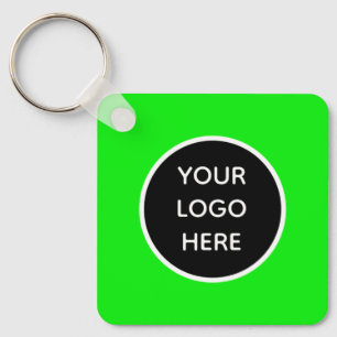 Llavero Tu logotipo Neon Green Elegant Yellow Business