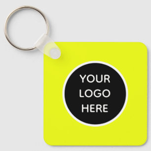 Llavero Tu logotipo Neon Yellow Elegant Yellow Business