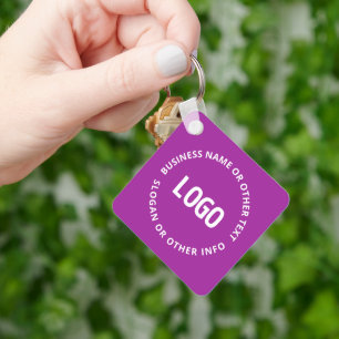Llavero Tu logotipo y texto personalizable Violeta Púrpu