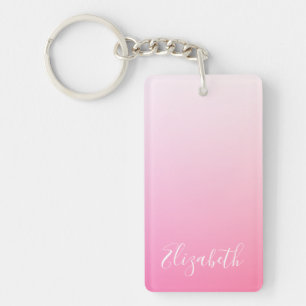 Llavero Tu nombre o palabra gradiente ombré rosa bonito