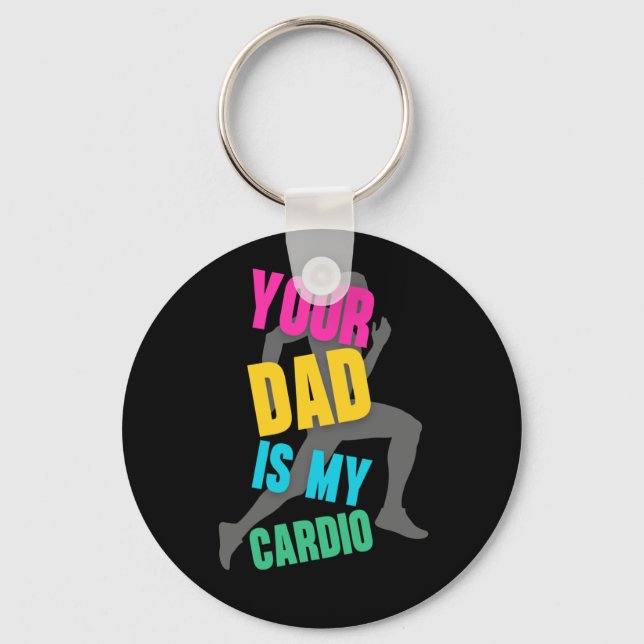 Llavero Tu papá es mi cardio (Anverso)