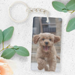 Llavero Tu perro | 2 Foto subida Mascota Cute<br><div class="desc">Personalizado de fotos diseña tu propia plantilla para incluir 2 de tus fotos favoritas de tu perro, gato, mascotas, bebé, hijos, familia o amigos! Una plantilla fácil de personalizar para hacer uno propio de un tipo de diseño con sus imágenes. ¡El regalo perfecto para un ser querido! Las imágenes mostradas...</div>