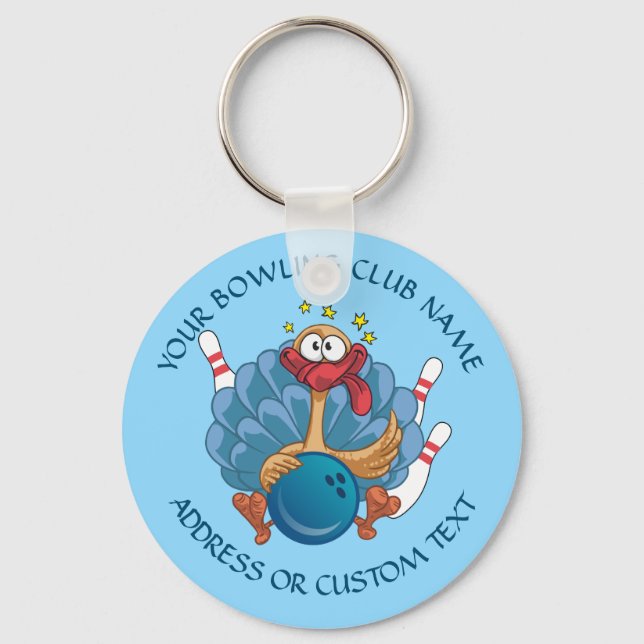 Llavero Tu Propietario Del Club De Bowling Con La Turquía  (Anverso)