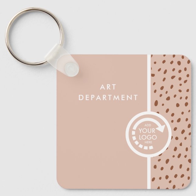 Llavero TU PROPIO LOGO, Beige Y Terracotta Dots (Anverso)