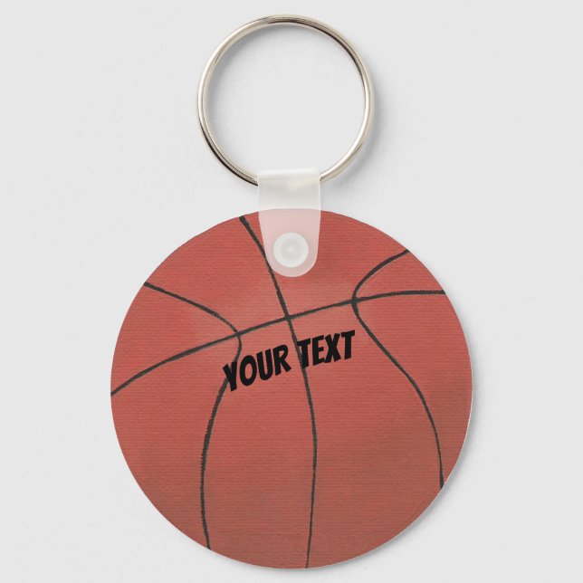 Llavero Tu texto sobre las cadenas de baloncesto (Anverso)