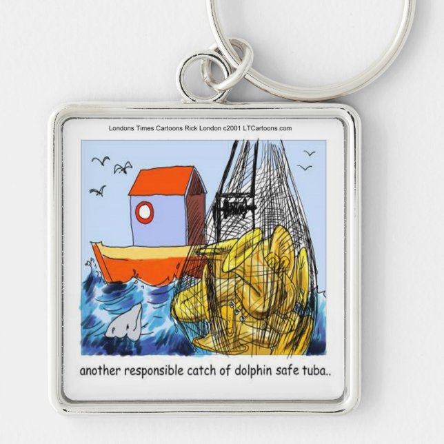 Llavero Tuba divertida segura para delfines (Frente)