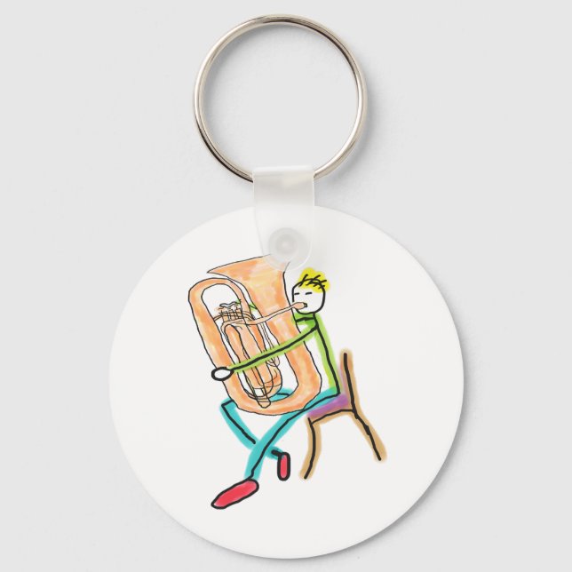 Llavero Tuba Playing Stickman (Anverso)