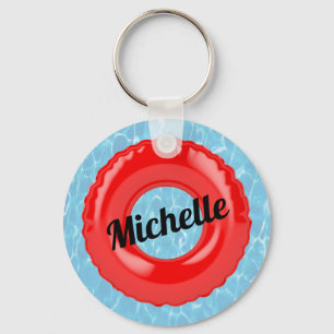 Llavero Tubo personalizado del rojo de la piscina