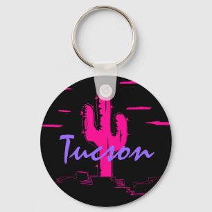 Llavero Tucson Arizona Neon Desert Nights Saguaro Cactus