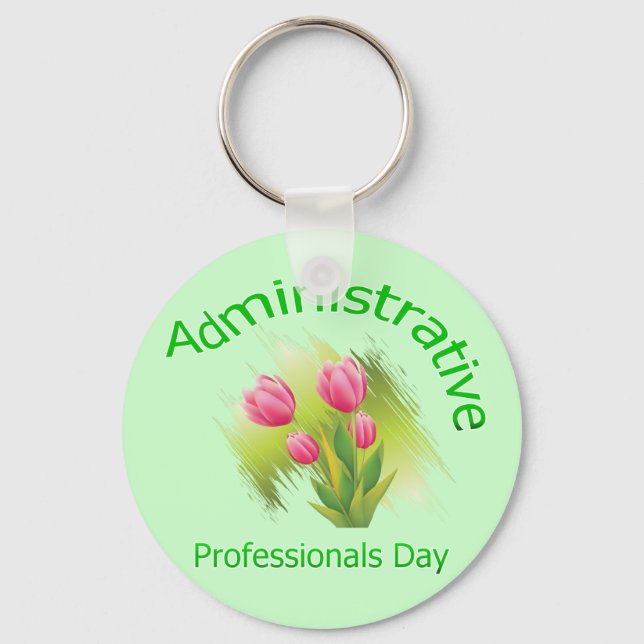 Llavero Tulip Flores Día de los Profesionales Administrati (Anverso)