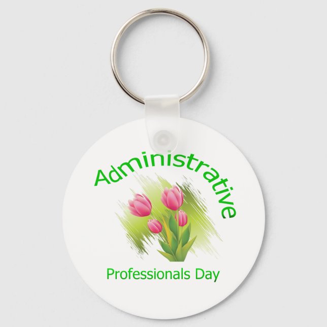 Llavero Tulip Flores Día de los Profesionales Administrati (Anverso)