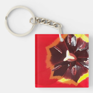 Llavero Tulipán rojo escarlata acrílico