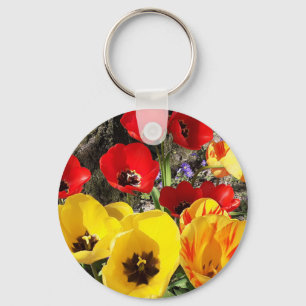 Llavero Tulipanes amarillos y rojos