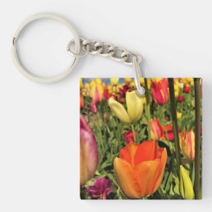 Llavero Tulipanes de primavera coloridos