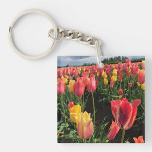 Llavero Tulipanes de primavera en un campo, Oregón