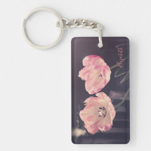 Llavero Tulipanes floreciendo lindos - Personalizado
