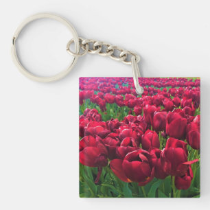 Llavero Tulipanes rojos en un campo, Oregón