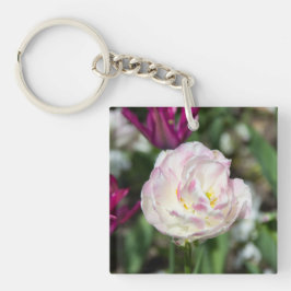 Llavero Tulipanes rosa brillante en un día soleado