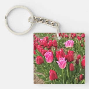 Llavero Tulipanes rosas y rojos