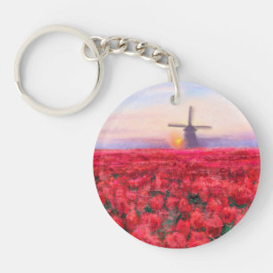 Llavero Tulips Field Keychain Spring en los Países Bajos