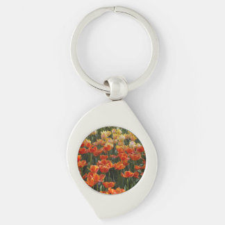 Llavero Tulips Round Metal Keychain