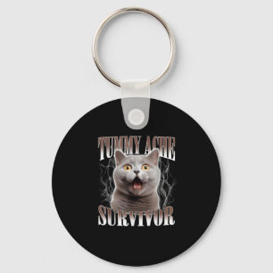 Llavero Tummy Ache Survivor Cat Meme Cita Graciosa Que Dic