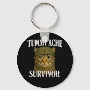 Llavero Tummy Ache Survivor Cat Meme Gracioso Gatito Regal