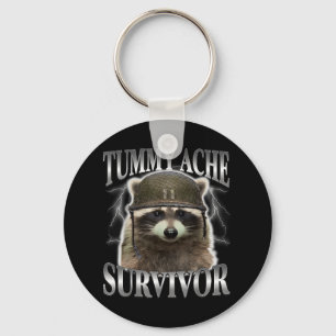 Llavero Tummy Ache Survivor Raccoon Divertido Dice Meme De