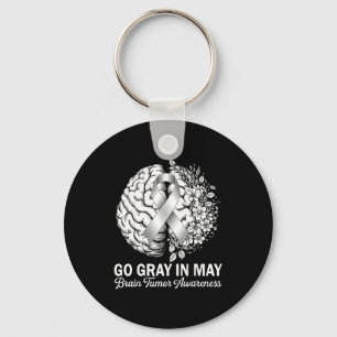 Llavero Tumor cerebral conciencia viste gris en mayo fuert