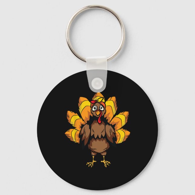 Llavero Turco Costume Día de Acción de Gracias Otoño Caída (Anverso)