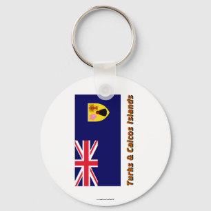 Llavero Turcos y bandera de las islas de Caicos con nombre