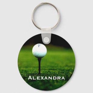 Llavero Turf verde personalizado con cadena de bolas de go
