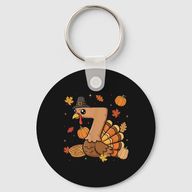 Llavero Turkey 7 Thanksgiving Pumpkin Gen Z Alpha Meme Mat (Anverso)