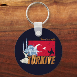 Llavero Türkiye Istanbul Vintage Flag Turkey Souvenir