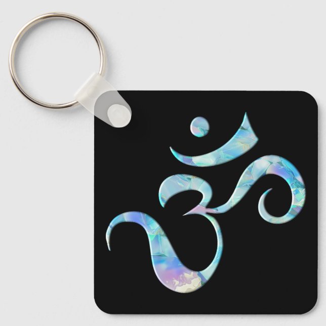Llavero Turquesa Mármol Om (Anverso)