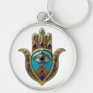 Llavero Turquesa Ojo de la Mente Hamsa